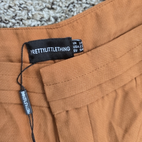 Pretty Little Thing Palazzo Satin Pants Women Sz 22 Plus Orange Wide Leg… - Picture 6 of 12